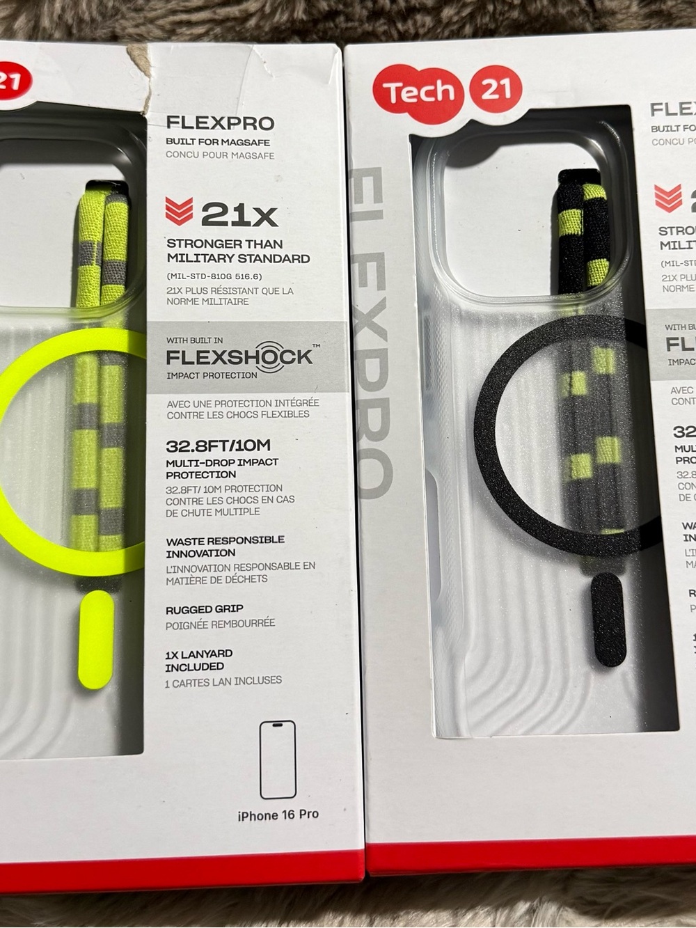 tech21 FlexPro Lanyard Strap in Neon Yellow and Black